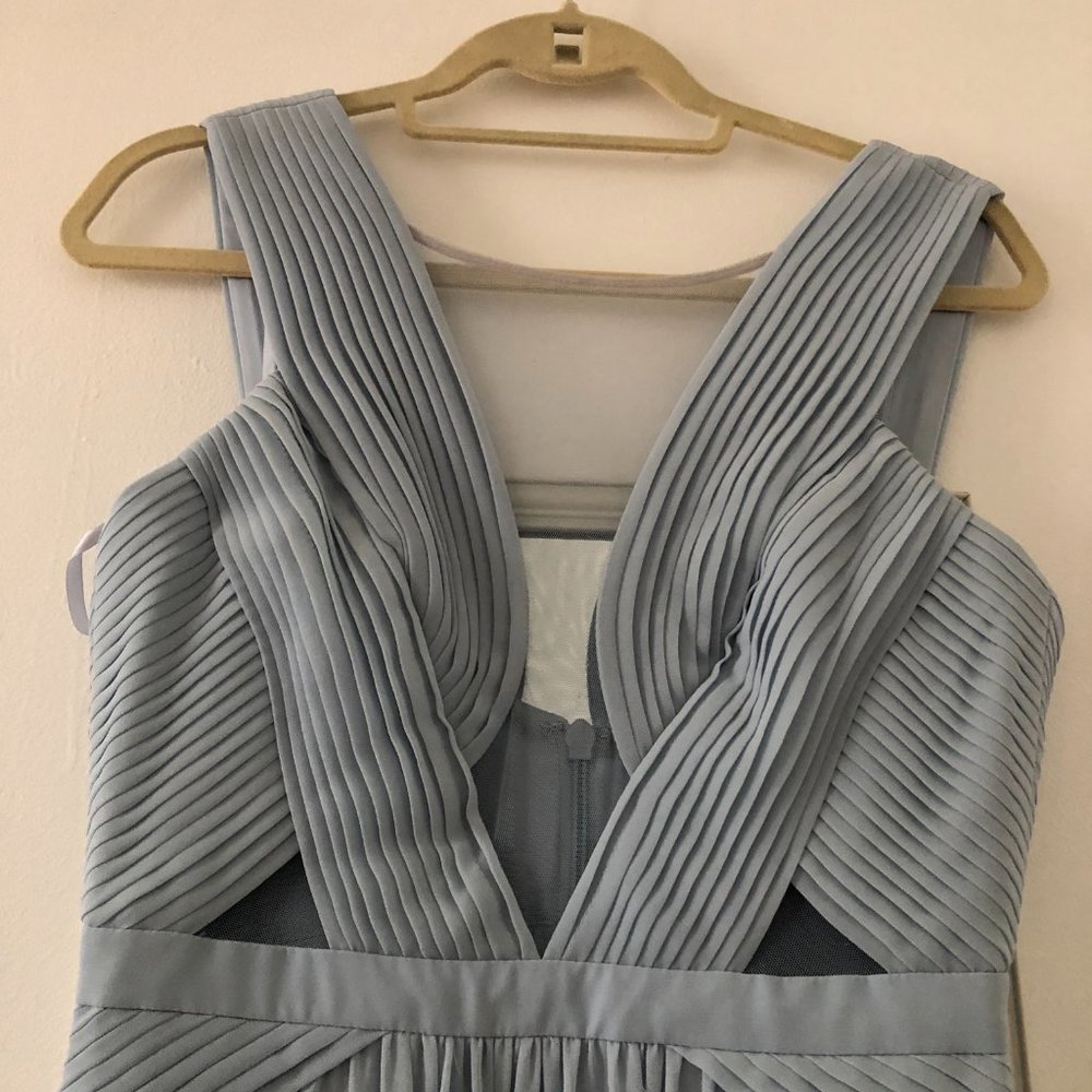 NWT BCBG Stunning Blue Sheer Panel Formal Gown - Picture 3 of 5